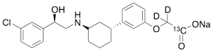 2-(3-((1R,3S)-3-(((R)-2-(3-Chlorophenyl)-2-hydroxyethyl)amino)cyclohexyl)phenoxy)acetic Acid-13C, d2 Sodium Salt