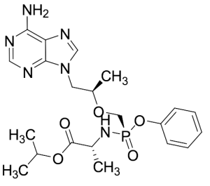 D-Alanine N-[(S)-[[(1R)-2-(6-Aamino-9Hpurin-9-yl)-1-methylethoxy]methyl]phenoxyphosphinyl]-1-methylethyl Ester