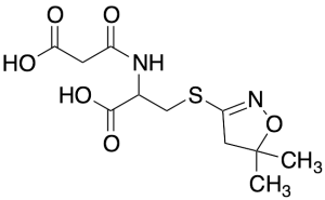 3-((1-Carboxy-2-((5,5-dimethyl-4,5-dihydroisoxazol-3-yl)thio)ethyl)amino)-3-oxopropanoic acid