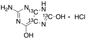 2-Amino-6,8-dihydroxypurine-13C3 Hydrochloride