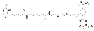 2-[2-[2-[2-[6-(Biotinylaminohexanoyl]aminoethoxy]ethoxy]ethoxy]-4-[3-(trifluoromethyl)-3H-diazirin-3-yl]benzoic Acid N-Hydroxysuccinimide Ester