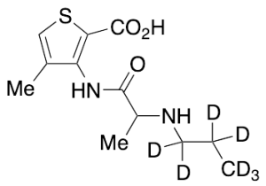 4-Methyl-3-[[1-oxo-2-(propylamino)propyl]amino]-2-thiophenecarboxylic Acid-d7