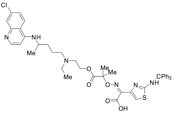 (Z)-14-((7-Chloroquinolin-4-yl)amino)-10-ethyl-5,5-dimethyl-6-oxo-2-(2-(tritylamino)thiazol-4-yl)-4,7-dioxa-3,10-diazapentadec-2-enoic Acid