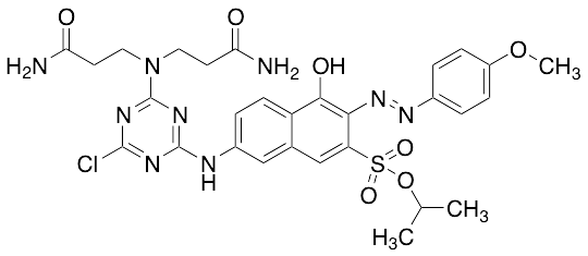 7-[[4-[Bis(3-amino-3-oxopropyl)amino]-6-chloro-1,3,5-triazin-2-yl]amino]-4-hydroxy-3-[2-(4-methoxyphenyl)diazenyl]-2-naphthalenesulfonic Acid 1-Methylethyl Ester