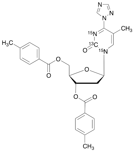 (2R,3S,5R)-5-(5-Methyl-2-oxo-4-(1H-1,2,4-triazol-1-yl)pyrimidin-1(2H)-yl)-2-(((4-methylbenzoyl)oxy)methyl)tetrahydrofuran-3-yl 4-methylbenzoate-13CH27,15N2