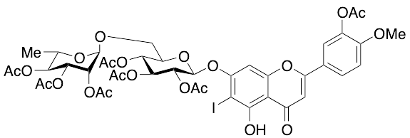 2-[3-(Acetyloxy)-4-methoxyphenyl]-5-hydroxy-6-iodo-7-[[2,3,4-tri-O-acetyl-6-O-(2,3,4-tri-O-acetyl-6-deoxy-Alpha-L-mannopyranosyl)-Beta-D-glucopyranosyl]oxy]-4H-1-Benzopyran-4-one