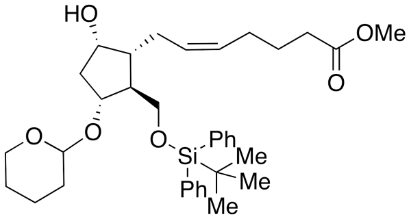 (1R,2S,3R,5S,DeltaZ)-2-(tert-Butyldiphenylsilyloxy)methyl-5-hydroxy-3-tetrahydropyranyloxy-cyclopentanehept-Delta-en-oic Acid Methyl Ester (Mixture of Diastereomers)