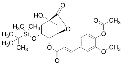 (2E)-(1R,3R,4S,5R)-3-[[(1,1-Dimethylethyl)dimethylsilyl]oxy]-1-hydroxy-7-oxo-6-oxabicyclo[3.2.1]oct-4-yl Ester 3-[4-(Acetyloxy)-3-methoxyphenyl]-2-propenoic Acid