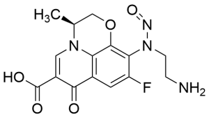 (S)-10-((2-Aminoethyl)(nitroso)amino)-9-fluoro-3-methyl-7-oxo-2,3-dihydro-7H-[1,4]oxazino[2,3,4-ij]quinoline-6-carboxylic Acid