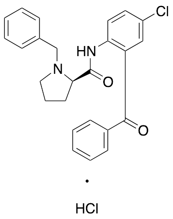 (2R)-N-(2-Benzoyl-4-chlorophenyl)-1-(phenylmethyl)-2-pyrrolidinecarboxamide Hydrochloride