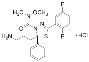 (2S)-2-(3-Aminopropyl)-5-(2,5-difluorophenyl)-N-methoxy-N-methyl-2-phenyl-1,3,4-thiadiazole-3(2H)-carboxamide Hydrochloride