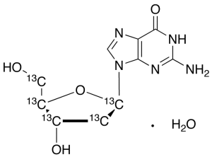 2'-Deoxyguanosine-1',2',3',4',5'-13C5 Monohydrate