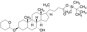(4R)-tert-Butyldimethylsilyl 4-((3S,7R,8R,9S,10S,13R,14S,17R)-7-Hydroxy-10,13-dimethyl-3-((tetrahydro-2H-pyran-2-yl)oxy)hexadecahydro-1H-cyclopenta[a]phenanthren-17-yl)pentanoate