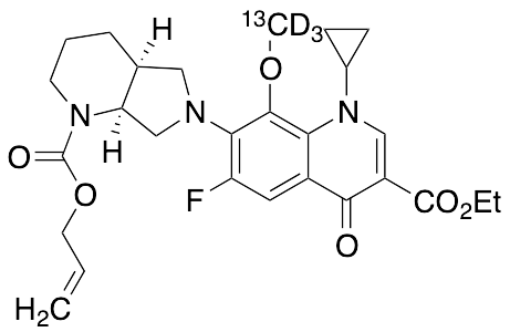 Moxifloxacin-13C,D3 N-Allyloxycarbonate 3’-Ethyl Ester