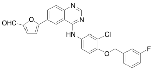 5-[4-[[3-Chloro-4-[(3-fluorophenyl)methoxy]phenyl]amino]-6-quinazolinyl]-2-furancarboxaldehyde