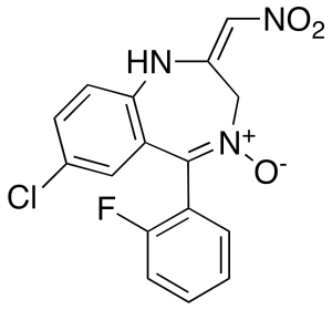 "7-Chloro-1,3-dihydro-5-(2-fluorophenyl)-2-nitromethylene-2H-1,4-benzodiazepine 4-Oxide"