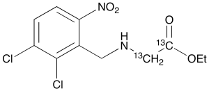 Ethyl 2-(6-Nitro-2,3-dichlorobenzyl)glycine-13C2