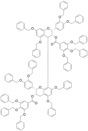 (2R,2'R,3R,3'R,4R)-2,2'-Bis[3,4-bis(phenylmethoxy)phenyl]-3,3',4,4'-tetrahydro-5,5',7,7'-tetrakis(phenylmethoxy)[4,8'-bi-2H-1-benzopyran]-3,3'-diyl Ester 3,4,5-Tris(phenylmethoxy)-benzoic Acid