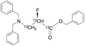 Benzyl (2R)-3-N,N-Dibenzylamino-2-fluoropropanoate-13C3
