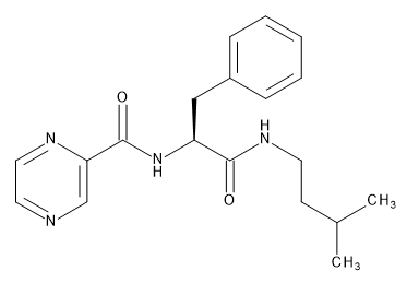 N-[(1S)-2-[(3-Methylbutyl)amino]-2-oxo-1-(phenylmethyl)ethyl]-2-pyrazinecarboxamide