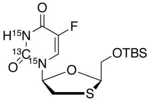 cis-5-Fluoro-1-[2-[[[(1,1-dimethylethyl)dimethylsilyl]oxy]methyl]-1,3-oxathiolan-5-yl]-2,4(1H,3H)-pyrimidinedione-13C,15N2