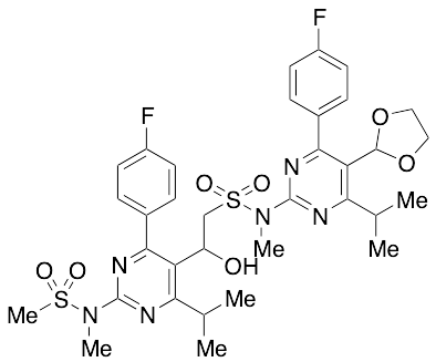 N-(5-(1,3-Dioxolan-2-yl)-4-(4-fluorophenyl)-6-isopropylpyrimidin-2-yl)-2-(4-(4-fluorophenyl)-6-isopropyl-2-(N-methylmethylsulfonamido)pyrimidin-5-yl)-2-hydroxy-N-methylethanesulfonamide