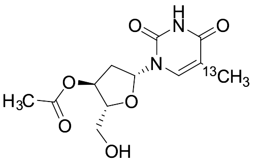 (2R,3S,5R)-2-(Hydroxymethyl)-5-(5-(methyl-13C)-2,4-dioxo-3,4-dihydropyrimidin-1(2H)-yl)tetrahydrofuran-3-yl acetate
