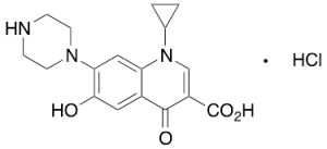 6-Hydroxy-6-defluoro Ciprofloxacin Hydrochloride (~90%)