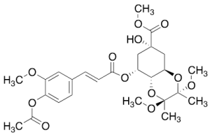 (2S,3S,4aR,6R,8R,8aS)-8-[[(2E)-3-[4-(Acetyloxy)-3-methoxyphenyl]-1-oxo-2-propen-1-yl]oxy]octahydro-6-hydroxy-2,3-dimethoxy-2,3-dimethyl-1,4-benzodioxin-6-carboxylic Acid Methyl Ester