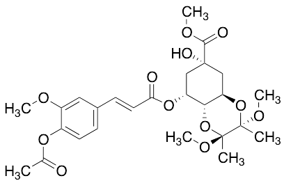 (2S,3S,4aR,6R,8R,8aS)-8-[[(2E)-3-[4-(Acetyloxy)-3-methoxyphenyl]-1-oxo-2-propen-1-yl]oxy]octahydro-6-hydroxy-2,3-dimethoxy-2,3-dimethyl-1,4-benzodioxin-6-carboxylic Acid Methyl Ester