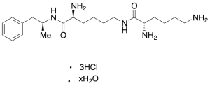 (S)-2,6-Diamino-N-((S)-5-amino-6-oxo-6-(((S)-1-phenylpropan-2-yl)amino)hexyl)hexanamide Trihydrochloride Hydrate