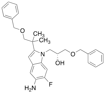 (R)-1-(5-Amino-2-(1-(benzyloxy)-2-methylpropan-2-yl)-6-fluoro-1H-indol-1-yl)-3-(benzyloxy)propan-2-ol