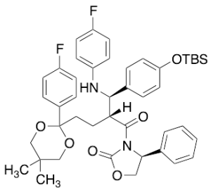 (4S)-3-[(2R)-2-[(R)-[4-[[(1,1-Dimethylethyl)dimethylsilyl]oxy]phenyl][(4-fluorophenyl)amino]methyl]-4-[2-(4-fluorophenyl)-5,5-dimethyl-1,3-dioxan-2-yl]-1-oxobutyl]-4-phenyl-2-oxazolidinone