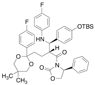 (4S)-3-[(2R)-2-[(R)-[4-[[(1,1-Dimethylethyl)dimethylsilyl]oxy]phenyl][(4-fluorophenyl)amino]methyl]-4-[2-(4-fluorophenyl)-5,5-dimethyl-1,3-dioxan-2-yl]-1-oxobutyl]-4-phenyl-2-oxazolidinone