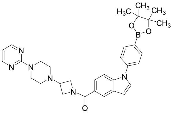 (3-(4-(Pyrimidin-2-yl)piperazin-1-yl)azetidin-1-yl)(1-(4-(4,4,5,5-tetramethyl-1,3,2-dioxaborolan-2-yl)phenyl)-1H-indol-5-yl)methanone