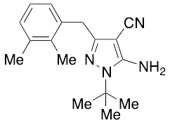 5-Amino-1-(1,1-dimethylethyl)-3-[(3-methylphenyl)methyl]-1H-pyrazole-4-carbonitrile