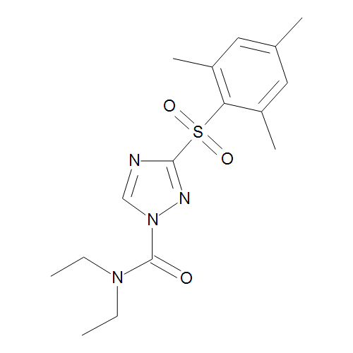 N,N-Diethyl-3-(mesitylsulphonyl)-1H-1,2,4-triazole-1-carboximidamide (Cafenstrole)